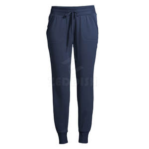 Pantalon décontracté pour femmes fabriqué en usine sur mesure Vêtements de mode confortables Taille moyenne élastique Style plat d'été Conçu avec logo pour femmes - Product Image 1