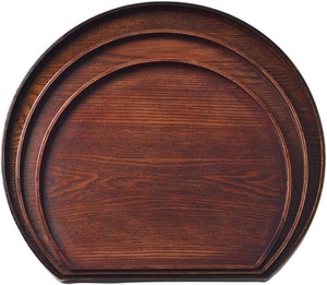 Bandeja DE SERVICIO DE MADERA geométrica con borde elevado de forma inspirada en hexágono único y asas de latón - Product Image 5