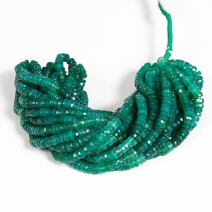 Calcédoine verte naturelle à facettes pneu perles en vrac 7mm calcédoine perles de pierres précieuses brins pour la fabrication de bijoux fournitures en gros - Product Image 5