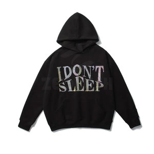 Sweats à capuche pour hommes légers et respirants conçus sur mesure pour l'hiver Sweats à capuche à motif solide avec strass Polyester/coton - Product Image 3