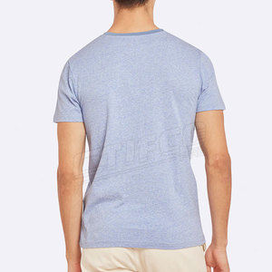 T-shirt à garniture contrastée en coton grande taille de bonne qualité T-shirt à garniture contrastée quantité minimale de commande bas Nouveau design - Product Image 3