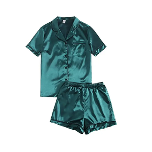 Pyjama en Satin pour femmes, nouveau Design, personnalisable, ensemble de vêtements de nuit en soie, lettres graphiques, robes de nuit pour femmes, vente en gros - Product Image 5