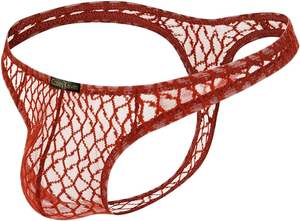 String confortable et sexy en dentelle pour hommes, sous-vêtements, culotte respirante 3XL avec poche bombée, logo, tissage classique en bambou imprimé - Product Image 2