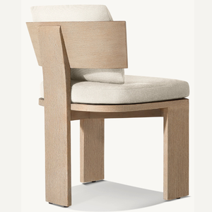 Silla Individual Moderna sin Brazos para Uso en Villas y Parques, Muebles de Exterior de Teca Sólida con Patas Resistentes Tipo Sable - Product Image 3