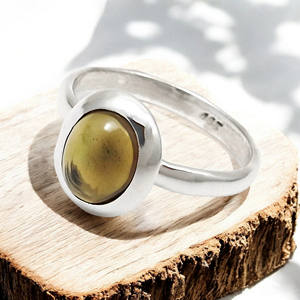 Luxury Hand <b>Crafted</b> Minimalist Design Natural Black Opal Sterling Silver Eternity Vermeil <b>Rings</b> Personalized Birthstone <b>Rings</b> - Product Image 5