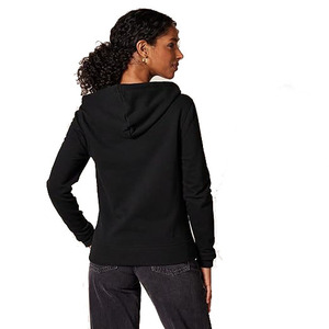 Sudadera con capucha y cremallera completa directa de fábrica para mujer, Sudadera con capucha en blanco de Color sólido liso, chaqueta deportiva informal - Product Image 4
