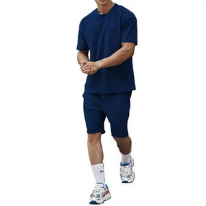 Custom Logo All Over Color <b>Men</b> Customization T Shirt <b>Short</b> <b>Sets</b> 100% Cotton Jersey Blank Plain Heavyweight Solid Color 240GSM - Product Image 4