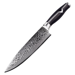 มีดทำครัวเหล็กดามัสกัสมีดเชฟเหล็กดามัสกัสใบมีดแก้ไขบริการ OEM ODM - Product Image 1