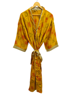 Sari Tissu Robe Kimono Pour Elle Bikini Cover Up Night Wear Longue Robe, Fait à la Main Indien Vintage Recyclé Soie Sari Kimono,
