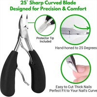 Coupe-ongles professionnels pour pédicure, outils pour paronychie, kits de manucure, acier inoxydable, durables, lame droite tranchante, grandes pinces, simples