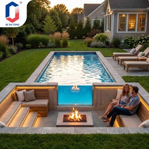 10mm Thick Fiberglass Ground Swimming <b>Pool</b> <b>for</b> Kids Adults Rectangle Shape UV Resistant Easy Install Outdoor Family <b>pool</b> - Product Image 3