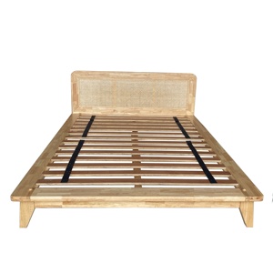 Vente en gros OEM/ODM de cadre de lit en bois d'hévéa avec tête de lit en rotin mobilier de chambre à coucher en bois fabriqué au Vietnam - Product Image 3