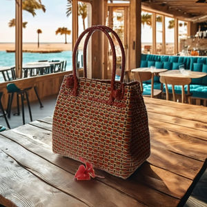 Women's Multi-Color Shoulder <b>Tote</b> Handbag Wholesale Designer Shopping Bag Made From Recycled <b>Plastic</b> Eco-Friendly Apparel - Product Image 4