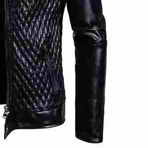 Chaqueta de cuero PU de alta calidad para hombre con apliques bordados completos diseño acolchado transpirable personalizable para uso en invierno - Product Image 2