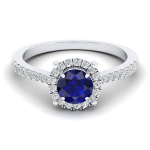 REYES Diseño Elegante 14K Oro Diamante Regalos de Boda Joyería Fina Zafiro Azul Natural Piedras Preciosas Anillos de Compromiso para Mujeres - Product Image 5