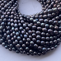 6mm 7mm 8mm naturel noir arc-en-ciel couleur perle d'eau douce pierre riz forme perles brin de gros pierres précieuses fournisseur direct