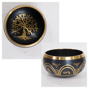 Cuenco Tibetano de Alta Calidad Personalizado, Cuenco de Sonido de Meditación de Metal, Hecho a Mano por un Experto Artesano, Serigrafía, Coleccionable - Product Image 1