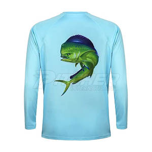 Fait sur mesure 100% polyester UPF 50 respirant pêche chemise à manches longues impression de Logo personnalisé pour les équipes Clubs aventures en plein air - Product Image 3