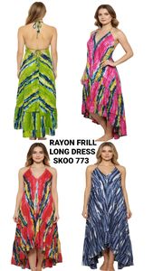 ชุดเดรสยาวสไตล์เรยอนของผู้หญิงเดรสแม็กซี่โบฮีเมียนเอวปรับได้สวมใส่ได้ทุกวันน้ำหนักเบาและสวมใส่สบาย - Product Image 4