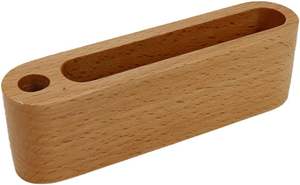 2Pcs Beech Wood Business <b>Card</b> Holder for Office Tabletop <b>Display</b> Business <b>Card</b> <b>Stand</b> for Front Desk with Pen Holder - Product Image 5