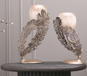 Stunning Vintage Feather Accent <b>Candle</b> Stand Ideal For Living Bedroom Dining Table And Centerpiece Decoration - Product Image 5