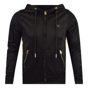 Vestes simples pour hommes pull-over à capuche veste coupe-vent personnalisée sérigraphie fermeture éclair complète noir veste softshell décontractée en gros - Product Image 2