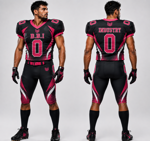 Crest Wears Custom Flame Pattern <b>Football</b> Jersey Set Short Sleeve Team Uniform Moisture Wicking Fitted for Adults - Product Image 5