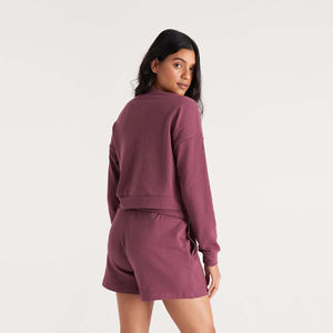 Sudadera corta para mujer, tela de algodón de ajuste personalizado, transpirable, de secado rápido, diseño cómodo para ropa de calle informal, sudaderas cortas - Product Image 4