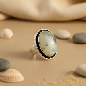 Bague en argent 925 à motif géométrique avec pierre de lune pour femmes, sertissage invisible, grenat, bijoux fins élégants, bague simple pour hommes - Product Image 1