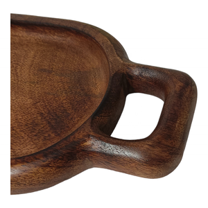 Luxury Natural Dark Brown Oval-Shaped Mango Wood Serving Tray <b>Large</b> Bulk Supply Rounded Edge Home Kitchen Hotel-Wholesale Rate - Product Image 3