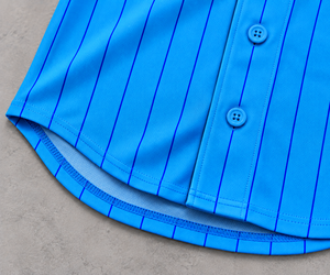 Custom Men's Baseball Jersey Blue <b>Striped</b> V-Neck Short Sleeve Polyester Breathable Teamname 00 Front Print Regular Fit - Product Image 5