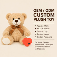 Ours en peluche musical personnalisé en gros, mini-animaux en peluche sonores avec logo pour la promotion de marque