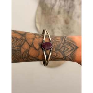 Dave Skeets Purple Spiny Oyster & Sterling Silver Fashion Cuff Bracelet - Product Image 2