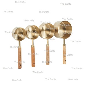 ชุดถ้วยตวงเหล็กและทองแดงสำหรับอุปกรณ์ครัว4ชิ้นขนาดแตกต่างกัน - Product Image 5