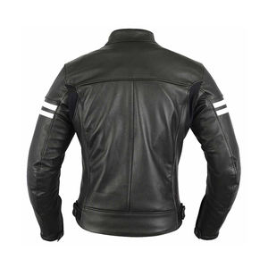 Chaqueta de moto de piel sintética acolchada delgada a la moda para hombre, abrigo transpirable de piel de oveja con cuello en V negro para invierno - Product Image 5