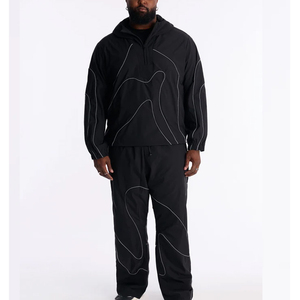 Custom Logo Nylon Windbreaker Jogging Suits Reflective Zip up Streetwear <b>Vintage</b> <b>Tracksuit</b> - Product Image 4
