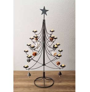 Arbre de Noël en fer forgé décoré, écologique, en forme de palmier, à assembler, base de table robuste noire pour une utilisation en intérieur - Product Image 2