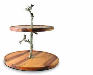 Soporte de pastel de madera de acacia para plato de servicio de madera de boda para aperitivos y postres que sirven precio barato - Product Image 2