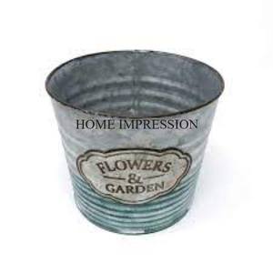 Jardinières et pots de fleurs de décoration vintage pour mariage et événements avec poignées en bois Jardinières galvanisées de grande taille de grande qualité - Product Image 5