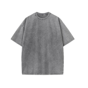 Nuevo diseño de verano ácido lavado Camiseta 100% algodón personalizado suelto gota hombro hombres moda sólido tejido ácido lavado camisetas - Product Image 6
