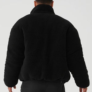 Veste polaire Sherpa avec logo personnalisé et fermeture éclair pour hommes Vente en gros Veste en laine d'hiver vierge avec vestes à col montant - Product Image 6