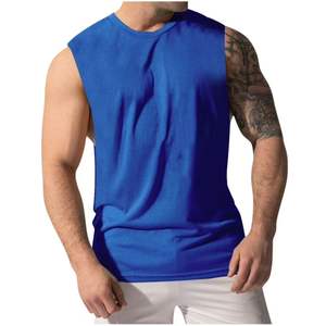 Camisetas sin mangas de algodón indio suaves y transpirables informales para hombre estilo tejido de punto - Product Image 5