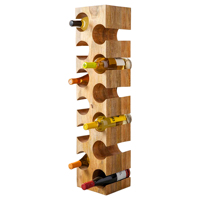 AMSON BRASS WOOD Porte-bouteille de vin en bois de manguier fait main, forme d'arbre, style classique moderne, décoration sur pied, accessoire de bar personnalisable, haut de gamme