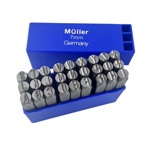 Kit de poinçons à lettres en acier de 7 mm de qualité industrielle économique A-Z et 27 pièces en Cr-V 6150 HRC 58-62, commande en gros OEM/ODM Taïwan - Product Image 1