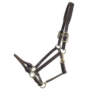 Halter de cuero con nariz de cuerda acolchada con herrajes de satén con broche rápido - Product Image 4