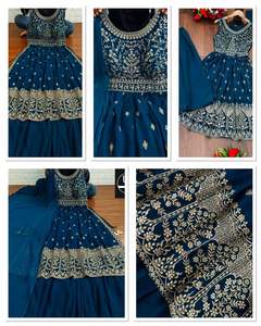 ชุดเดรสปาร์ตี้ปักลายสไตล์ปากีสถานชุดเดรส Sharara ชุดตัดเย็บแบบใหม่ - Product Image 2