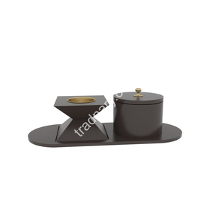 Dernier porte-brûleur d'encens traditionnel Mubkhar bois métal Bukhoor brûleur pour usage intérieur Ramadan cadeau en gros par Exim Pvt Ltd - Product Image 1