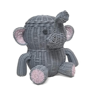 Panier en rotin avec couvercle pour enfants, paniers de rangement tressés à bas prix, paniers tissés, décoration de chambre pour bébé - Product Image 1