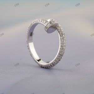 New Arrival Customized Design GRA Certified Moissanite Sterling Silver Iced Diamond Hip Hop Band <b>Mens</b> High Quality Latest - Product Image 2