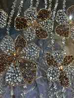 Meilleur Prix Luxe Fait Main 100% Polyester Vêtements de Mariage Haute Qualité Perles Zircon Maille Tissée Export Direct Fournisseur Inde